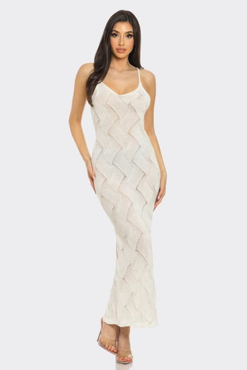 Ivory Geometric Design Dress