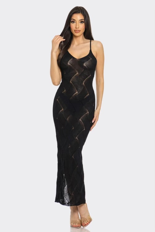 Black Geometric Design Dress