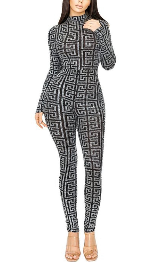 Silver Monogram Jumpsuit