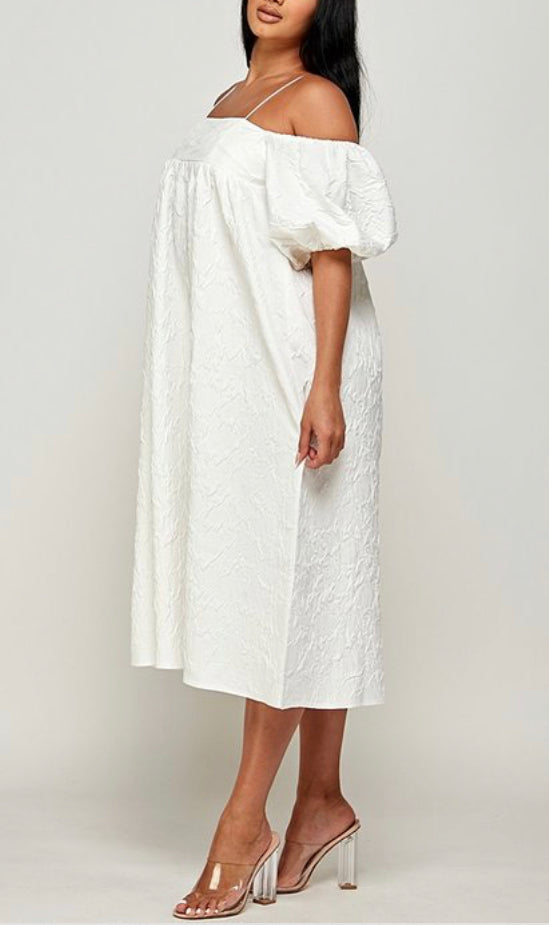 Off The Shoulder Solid Dress